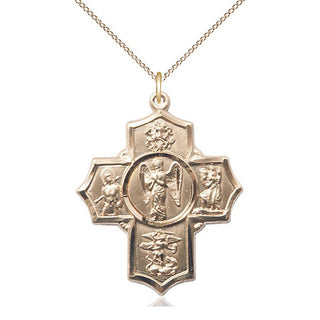 14kt Gold Filled Warrior 5-Way Medal Catholic Jewelry