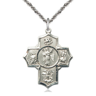 Sterling Silver Warrior 5-Way Medal Catholic Jewelry