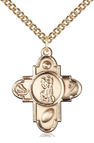 14kt Gold Saint Christopher 5-Way Medal