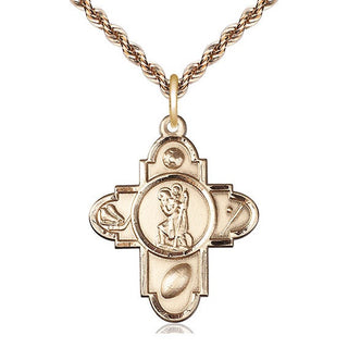 14kt Gold Saint Christopher 5-Way Medal