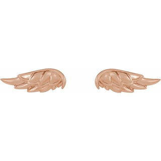 14K Rose Angel Wing Earrings  