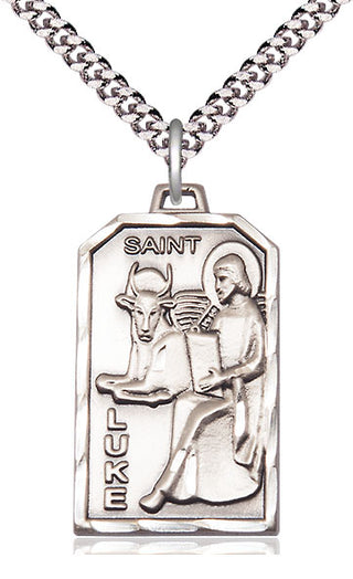 Pewter Saint Luke the Apostle Medal Catholic Jewelry