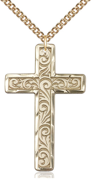 14kt Gold Knurled Cross Medal