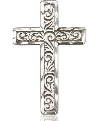 Sterling Silver Knurled Cross Medal