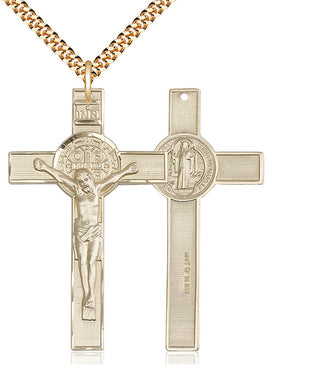 14kt Gold Filled Saint Benedict Crucifix Medal Catholic Jewelry