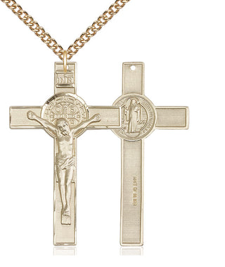 14kt Gold Filled Saint Benedict Crucifix Medal Catholic Jewelry