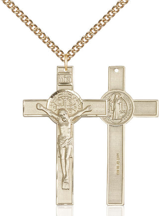 14kt Gold Saint Benedict Crucifix Medal