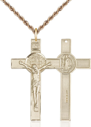 14kt Gold Saint Benedict Crucifix Medal