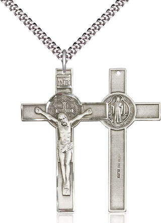 Pewter Saint Benedict Crucifix Medal Catholic Jewelry