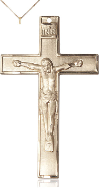 14kt Gold Crucifix Medal