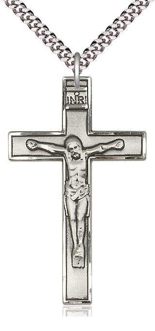 Pewter Crucifix Medal Catholic Jewelry