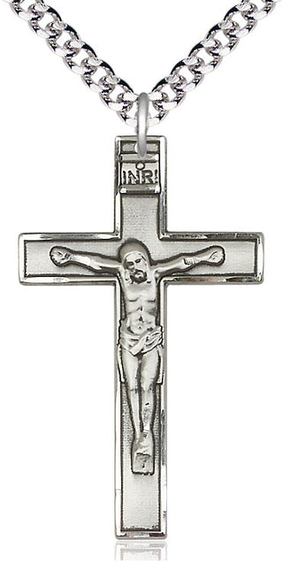 Sterling Silver Crucifix Medal Catholic Jewelry