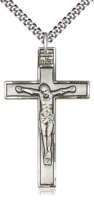 Sterling Silver Crucifix Medal Catholic Jewelry