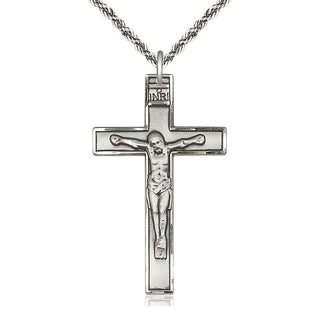 Sterling Silver Crucifix Medal Catholic Jewelry