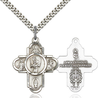 Pewter 5-Way Baseball Medal Catholic Jewelry