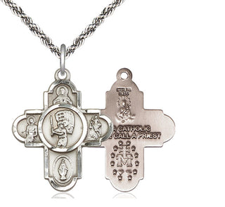 Sterling Silver 5-Way Baseball Medal Catholic Jewelry