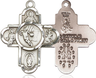 Sterling Silver 5-Way Basketball Medal