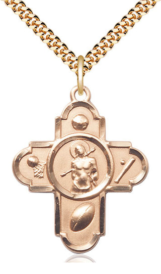 14kt Gold Filled 5-Way St Sebastian Medal Catholic Jewelry