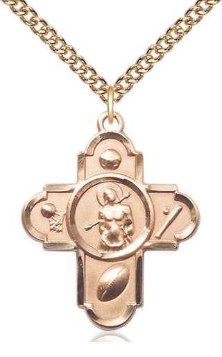 14kt Gold Filled 5-Way St Sebastian Medal Catholic Jewelry