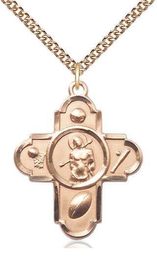 14kt Gold 5-Way St Sebastian Medal