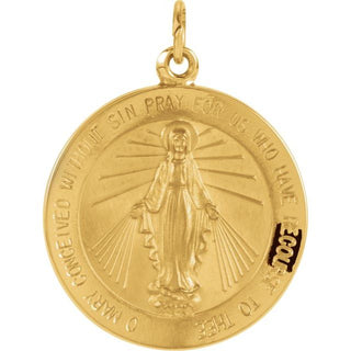 14K Yellow 22 mm Miraculous Medal
