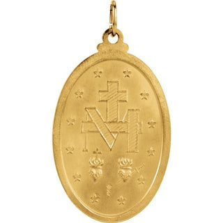 14K Yellow 23x16 mm Oval Miraculous Medal