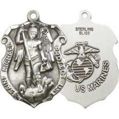 Yellow Gold-Filled St. Michael the Archangel Pendant - Marines