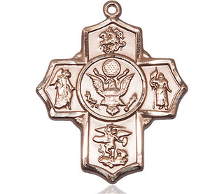 14kt Gold Filled 5-Way Army Medal Engraved Catholic Saint Jewelry