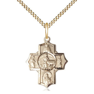 14kt Gold Filled 5-Way Special Needs Medal Religious Jewelry
