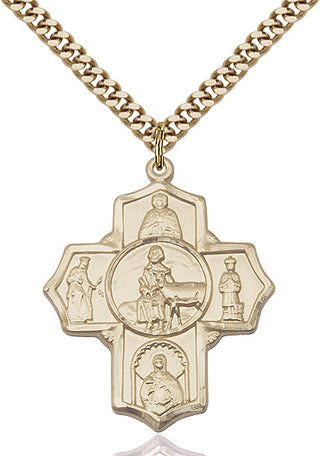 14kt Gold Filled 5-Way Special Needs Medal Catholic Jewelry