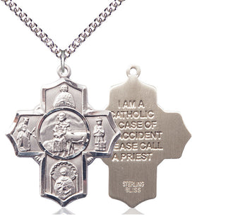 Sterling Silver 5-Way Special Needs Medal Catholic Jewelry