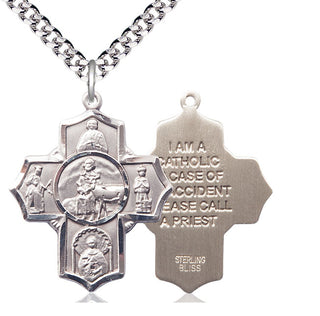 Sterling Silver 5-Way Special Needs Medal Catholic Jewelry