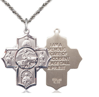 Sterling Silver 5-Way Special Needs Medal Catholic Jewelry