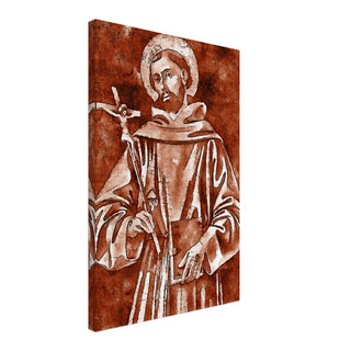 Franciscan Saint with Crucifix Sepia Canvas Print - view 5