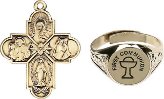 Antique Gold 4-Way Communion Ring Set