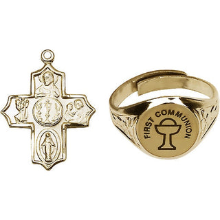 Gold Plated 4-Way Communion Ring Set