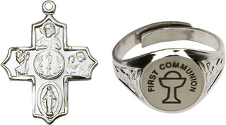 Silver Plated 4-Way Communion Ring Set