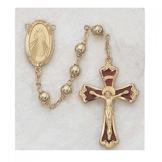 Gold-plated 6MM Divine Mercy Rosary - SALE