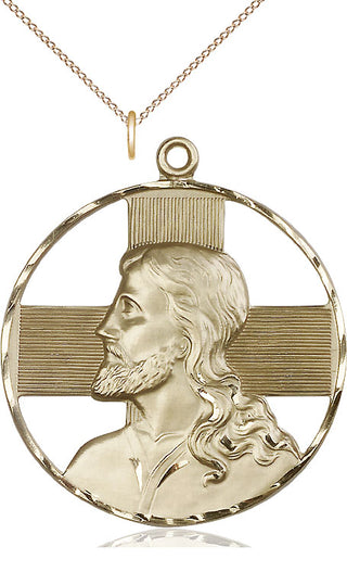 14kt Gold Christ Profile Medal