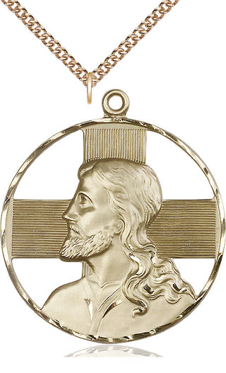 14kt Gold Christ Profile Medal