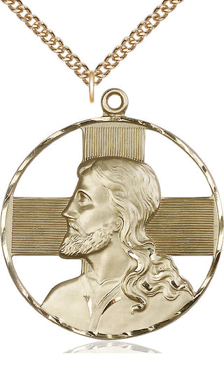 14kt Gold Christ Profile Medal