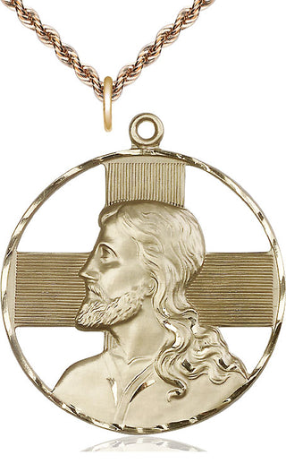 14kt Gold Christ Profile Medal