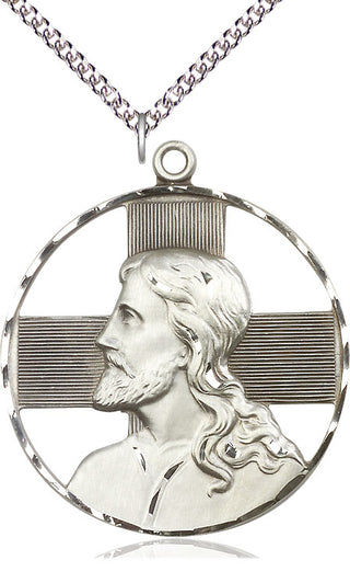 Sterling Silver Christ Profile Medal Catholic Jewelry