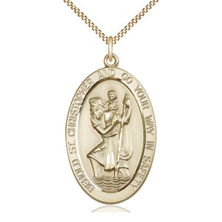 14kt Gold Filled Saint Christopher Medal Catholic Jewelry