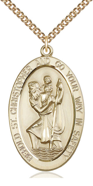 14kt Gold Filled Saint Christopher Medal Catholic Jewelry