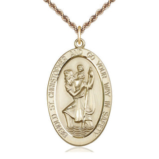 14kt Gold Filled Saint Christopher Medal Catholic Jewelry