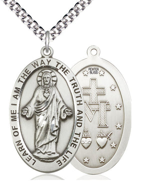 Pewter Scapular Medal Catholic Jewelry