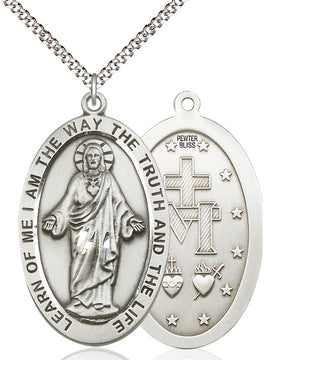 Pewter Scapular Medal Catholic Jewelry