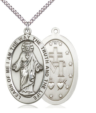 Sterling Silver Scapular Medal Catholic Jewelry