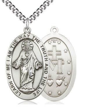 Sterling Silver Scapular Medal Catholic Jewelry